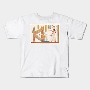 Painting of a scene from the tomb of Ramses IV, book plate from Champollion Kids T-Shirt